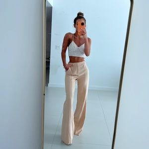 NWT Alice + Olivia Dylan Pleat Wide Leg Trousers High Waist